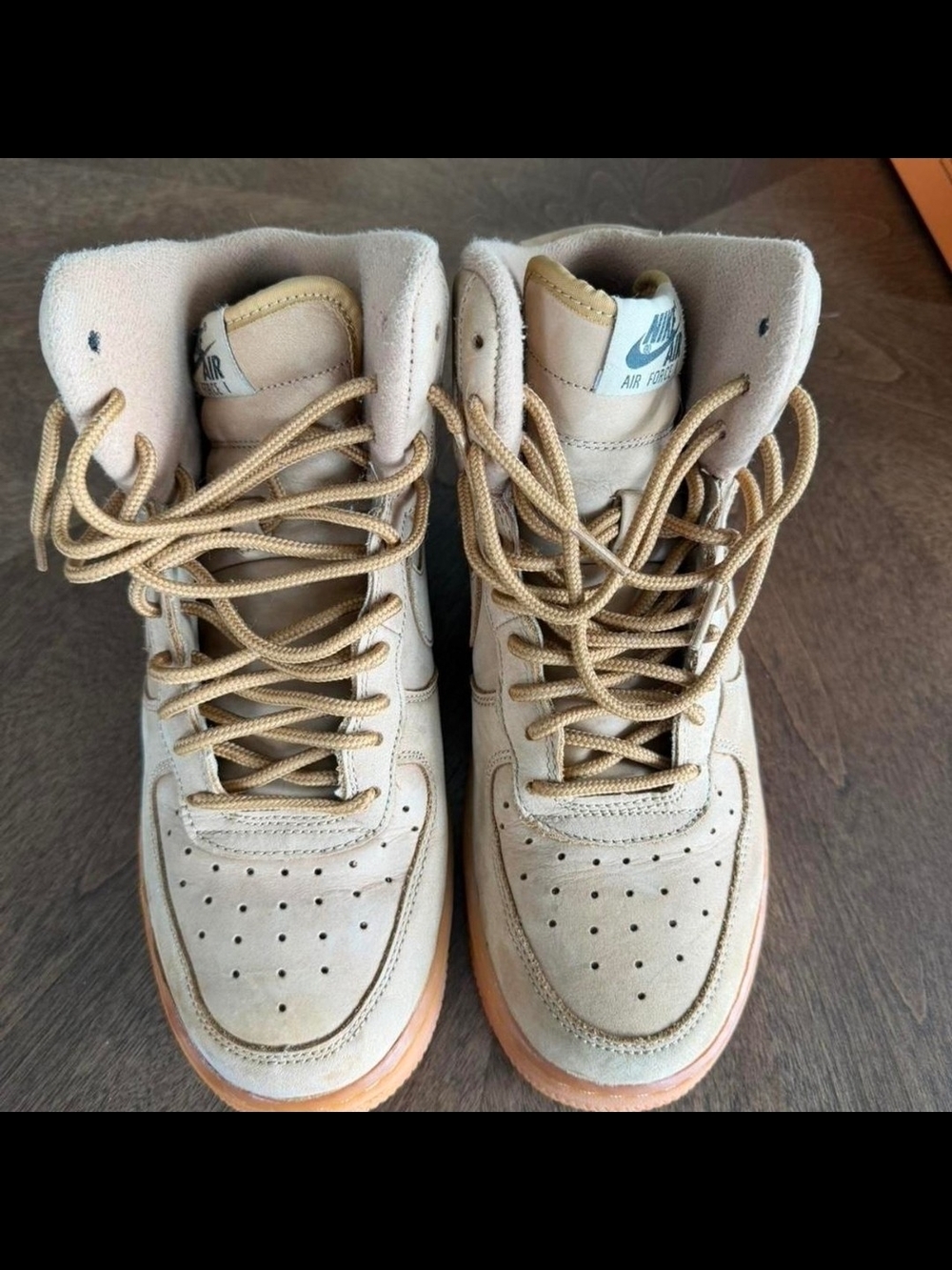 Nike Air Force 1 High Top Sneakers - Beige Tan